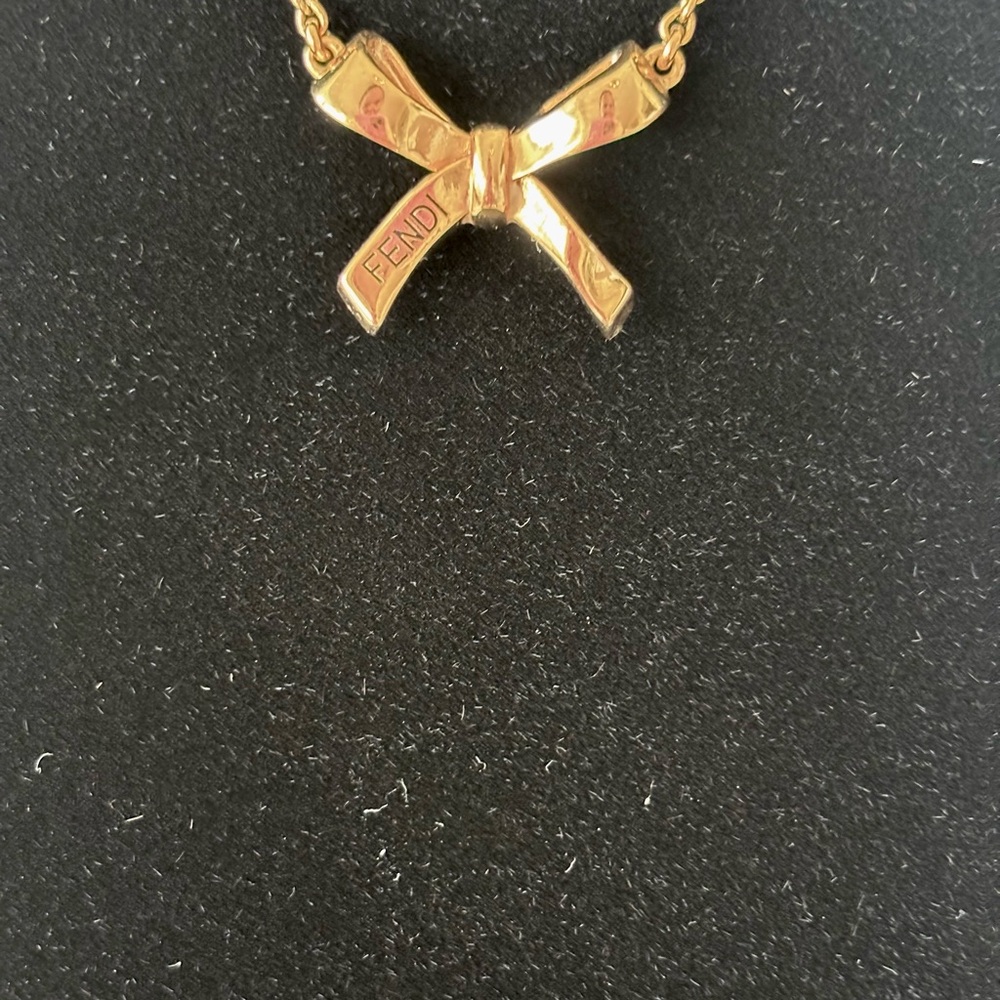 Fendi Gold-Tone Bow Necklace - Picture 5 of 9